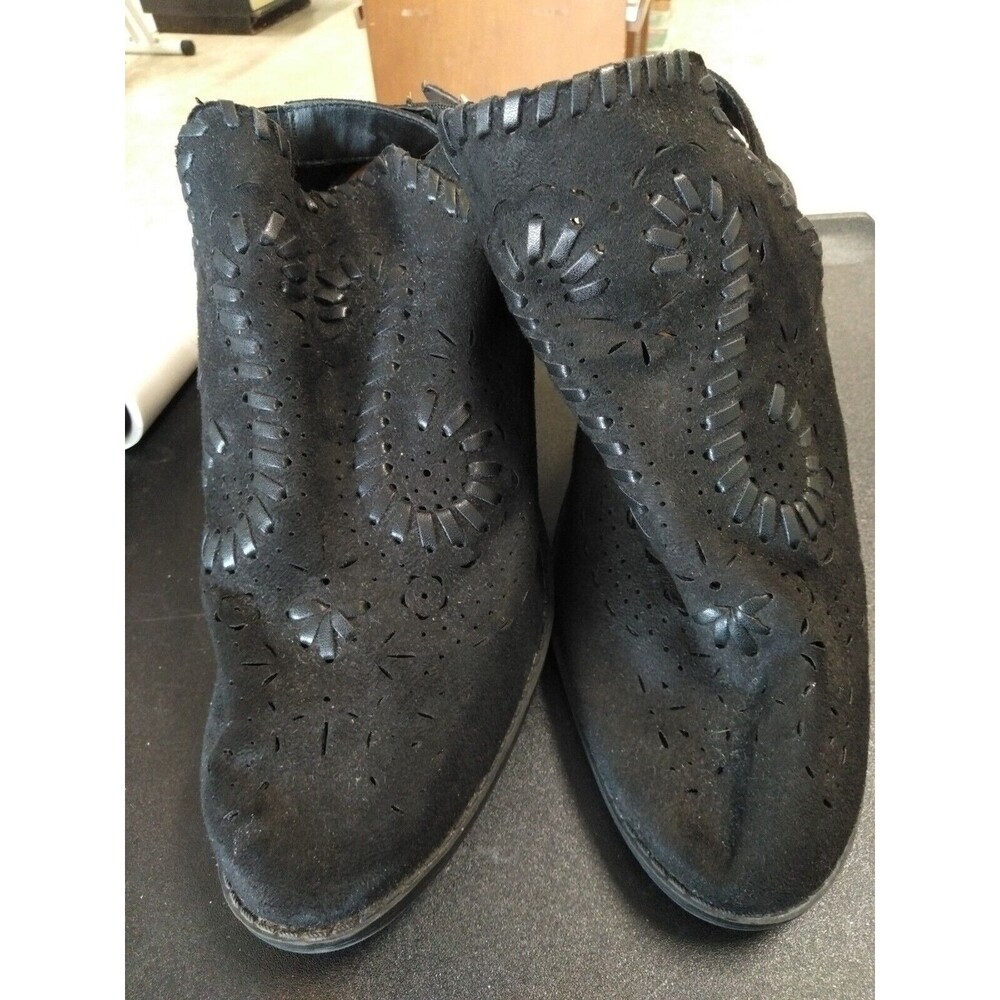 Maurices Sugar Block Heel Slingback Booties Claire Whipstitch Size US 8m